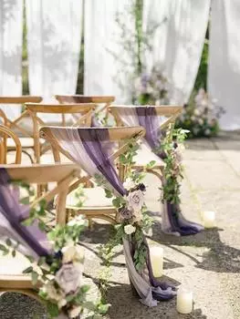 2 комплекта украшений для стульев на свадьбу, церковная скамья, искусственные цветы, зелень, гирлянды, скамья, церемония, прием, цветочный искусственный фон, роза, вечеринка на открытом воздухе оранжевый