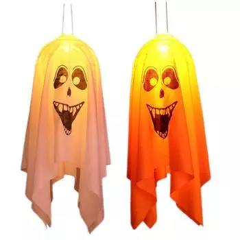2 комплекта украшений на Хэллоуин, подвесное привидение на Хэллоуин со светодиодной подсветкой, светящееся привидение для вечеринки на Хэллоуин