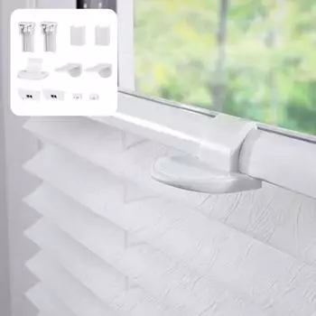 2 комплекта запасных частей для плиссированных слепых штор, 20 мм, набор креплений для крепления зажима, аксессуары для поддержки плиссированного зажима, зажим для поддержки с заглушкой для плиссированных белый