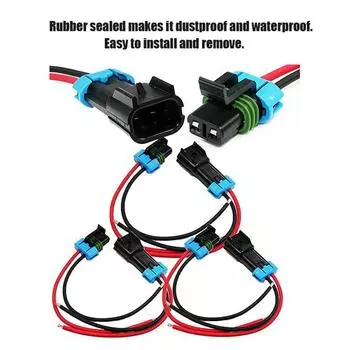 2-контактный автоматический водонепроницаемый соединительный кабель, герметичный электрический провод, разъем, штекер, штекер, набор кабелей 1 set чёрный