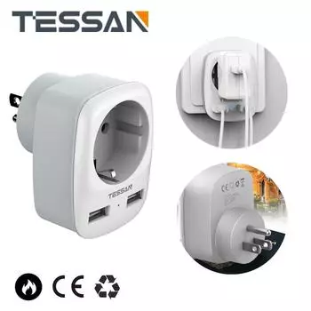 2-контактный евро-европейский стандарт США 3-контактный универсальный адаптер переменного тока, конвертер для путешествий, Америка