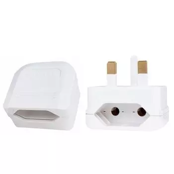 2-контактный на 3-контактный евро на британский ЕС на британский адаптер розетки питания дорожный вилочный преобразователь белый