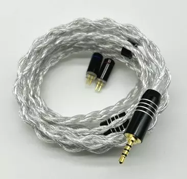 2-контактный посеребренный медный кабель 2-контактный 4-жильный кабель для наушников, сменный кабель [BIGMANGO-CRYSTAL] 2,5 мм и повторный кабель 2,5 мм (2pin2.5mm)