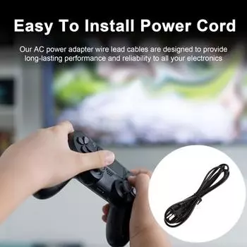 2-контактный шнур адаптера питания переменного тока Высокоэффективный универсальный кабель питания для замены PSV/PS3/PS4 US Plug