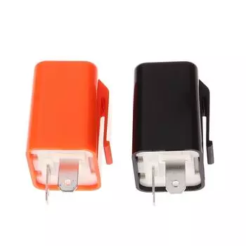 2-контактный светодиодный мигающий реле 12 В Регулируемая частота сигналов поворота Реле индикатора мигания для аксессуаров для мотоциклов чёрный