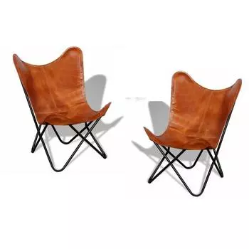 2. Кожаное кресло-бабочка ручной работы.