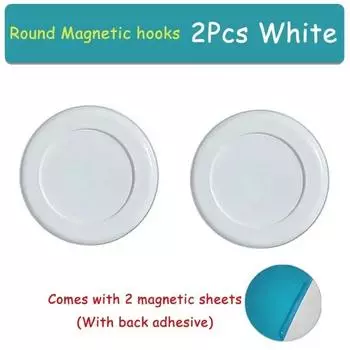2 круглых магнитных крючка, настенный держатель с сильным магнитом для наклейки на холодильник, держатель для хранения пульта дистанционного управления, домашний органайзер, крючок