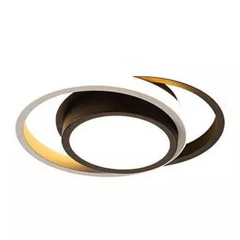 2 круглых светодиодных алюминиевых потолочных светильника, черный, 32 Вт, теплый свет, 3000 К, 220 В