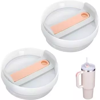 2 крышки для стаканов Stanley с отверстием для соломинки, противоутечная крышка для стакана, сменная крышка 40 унций 2pcs