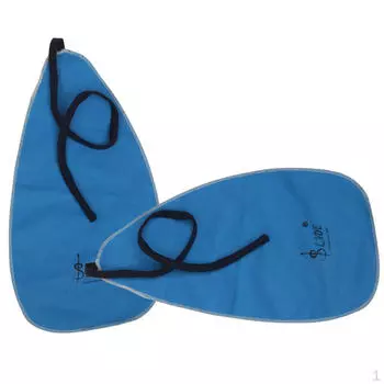 2 куска синей оленьей кожи с флокированием, чистящая салфетка для саксофона, флейты, кларнета, трубы, духового инструмента