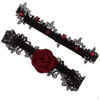 2 куска. Тканевые подвязки с цветами, свадебные подвязки, вечерняя одежда и