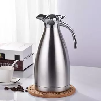 2 л большой двухслойный термос из нержавеющей стали бутылка для домашнего бара термофляга чайник для чая кофе кувшин для горячей воды теплоизоляционный горшок 2L серебряный