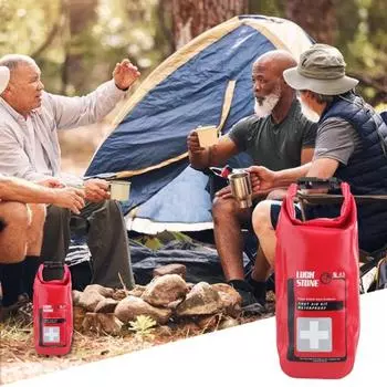 2 л сумка для оказания первой помощи, водонепроницаемая, большой емкости, портативная, для путешествий на открытом воздухе, кемпинга, пешего туризма, походов, органайзер для предметов первой помощи с откидной крышкой 2L красный