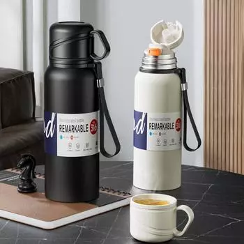 2 л термос из нержавеющей стали, стакан большой емкости, термокружка для холодной и горячей воды, термос с изоляцией 800ml белый