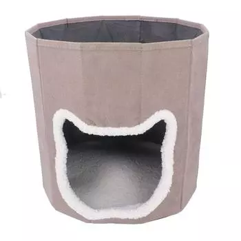 2-слойный складной домик для кошек, мягкая теплая кошачья кровать-пещера со съемной подушкой для дома и путешествий
