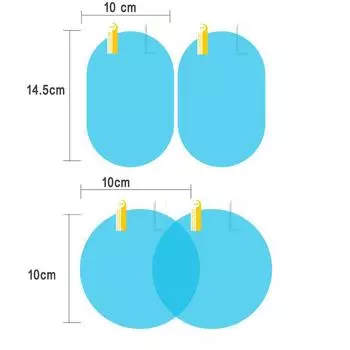2 листа автомобильных наклеек, пленка для зеркала заднего вида, пленка для зеркала заднего вида, прозрачная, видная пленка для автомобиля в дождливый день