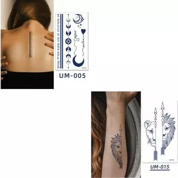 2 листа полупостоянные реалистичные татуировки травяные татуировки для женщин мгновенные татуировки на спине долговечные