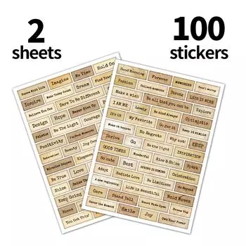 2 листа винтажных наклеек с вдохновляющими цитатами, украшения для скрапбукинга и дневника, фестивальные наклейки для ведения журнала, рукоделия, вечеринок 20.7x15cm