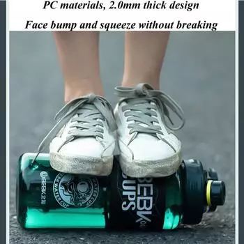 2 Liter Sports Water Bottles Transparent Plastic Water Cup BPA Free Water Bottle Portable Outdoor Travel Drinkware Jug Green 1700ml