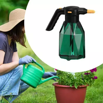 2-литровая электрическая лейка, распылитель пены, автомойка, 14 х 27 см, для мытья окон чёрный