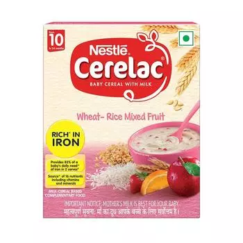 2 LOT X Nestle Cerelac смесь пшеницы и риса - Этап 3 - 10 месяцев + (300 г х 2) Mixed Fruits x 2