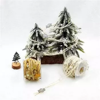 2 м / 5 м рождественские украшения из лент пентаграмма цепочка из бусин лента Рождественская елка DIY Декор украшения для дома новогодний подарок 2m-Gold