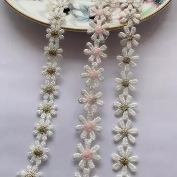 2 м/6,56 футов каждая сумка розово-белая кружевная отделка атласными лентами идеально подходит для одежды, швейные аксессуары, платье ручной работы, DIY ремесло, занавеска, цветочное украшение