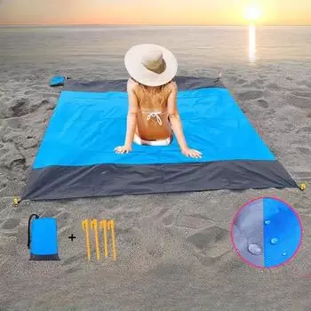 2 м коврик для пикника, кемпинговый коврик, водонепроницаемое карманное одеяло, складное пляжное одеяло, коврик для кемпинга на открытом воздухе, влагостойкое полевое одеяло 1.4*2.0m