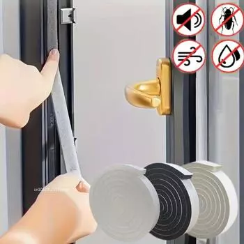 2 м пенопластовые уплотнительные полосы для окон, ветрозащитные, звукоизоляционные, герметизирующие прокладки для дверей, пылезащитная самоклеящаяся лента, уплотнительная полоса для дверных швов Other