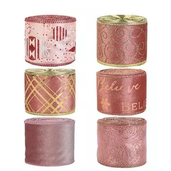 2 м Рождественская лента Праздничные рождественские подарочные украшения Имитация льняной ткани Лента-спираль в клетку Бантик Снежинка Дизайн для поделок One Size
