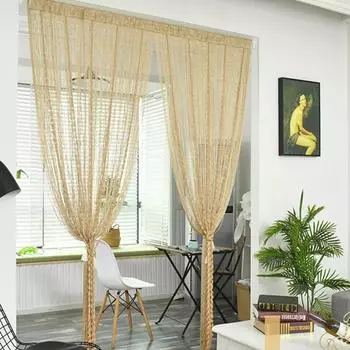 2 м x 1 м занавеска-шнур для перегородки комнаты, плоская ленточная нить с мохнатыми кисточками, домашний декор, занавеска с пайетками для дверного проема, занавески-шнуры для двери фиолетовый