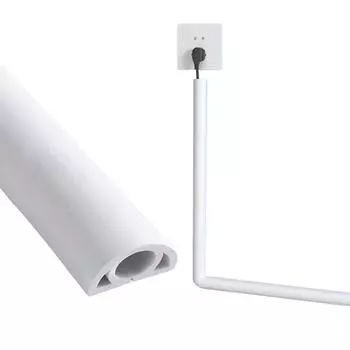 2 м защитный чехол для кабеля из ПВХ для пола, защитный резиновый удлинитель для желоба для провода белый
