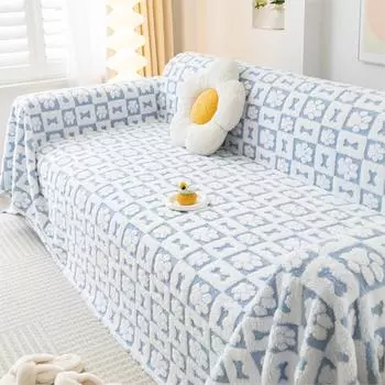 2-местный диван, диван-полотенце, зимний теплый чехол для дивана, хлопковый шерстяной чехол для дивана, чехол для дивана для домашних животных, защитный чехол для дивана для гостиной 180X130