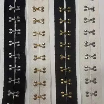 2 метра, 4 см в ширину, черно-белая хлопковая тесьма, ушко, металлическая пряжка, отделка, одежда для самостоятельного изготовления, аксессуары для домашнего текстиля, шитье, ремесло 2 Meters белый