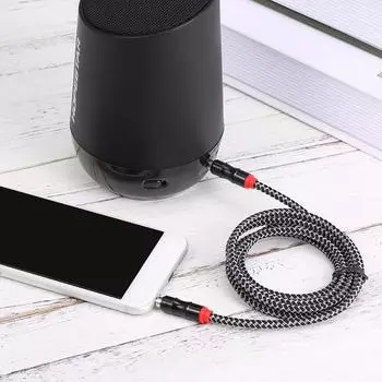 2 метра аудиоудлинительный кабель с разъемом 3,5 мм «папа-папа» AUX-кабель 3,5 мм аудиоудлинитель в плетеной оплетке