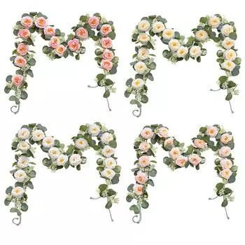 2 метра искусственная роза ротанг свадебная вечеринка извилистая искусственная лоза цветок искусственный ротанг One Size