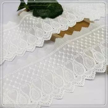 2 метра/лот 11 см шириной вышивка в виде дворцовой тыквы чисто хлопковое белое абрикосовое черное кружево одежда диван занавеска ткань кружево DIY 2meters белый