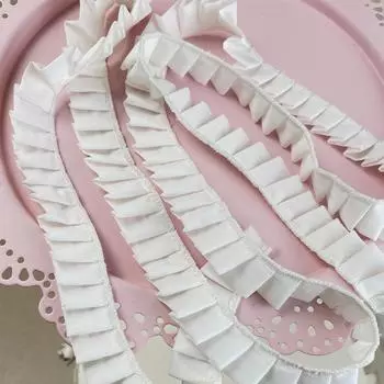 2 метра/лот 2 см шириной хлопковый плиссированный воротник и манжеты для толстовки, одежда для питомцев, плиссированное декоративное кружево в стиле Лолита, аксессуар 2Meters белый