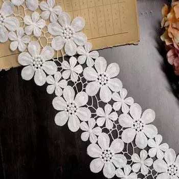 2 метра/партия 10 см в ширину, высококачественное изысканное кружево, хлопковая вышитая лента, кружевная отделка, юбка, швейные принадлежности, одежда, декоративные материалы белый