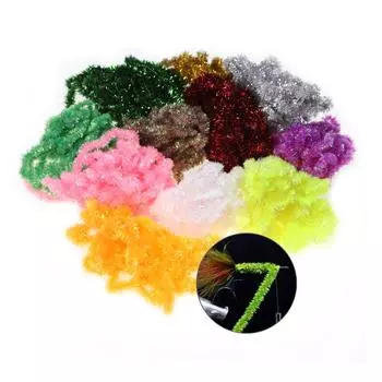 2 метра в упаковке 4 мм 6 мм Ice Dub синель мушка для вязания блестящая пряжа для Woolly Bugger Flashy Body форель рыболовный материал для мушек белый