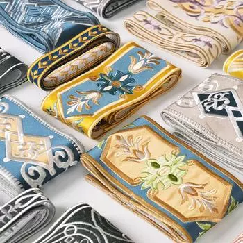 2 метра жаккардовых вышитых лент кружевная отделка своими руками занавеска скатерть подушка дорожка для стола пояс ханьфу одежда декоративный аксессуар