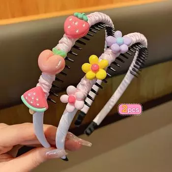 2 милые повязки на голову с фруктовыми цветами и милыми аксессуарами для волос