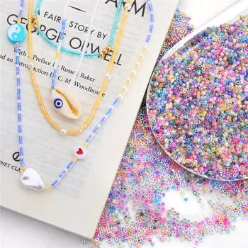 2 мм 1000 шт. разноцветные маленькие чешские хрустальные стеклянные бусины для детей, аксессуары для изготовления ювелирных изделий своими руками бежевый