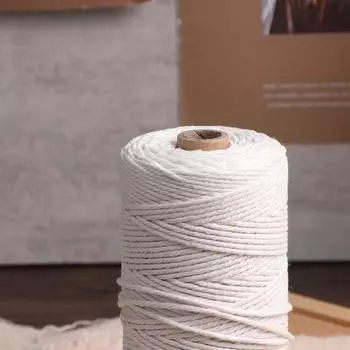 2 мм * 200 м хлопковая веревка белая хлопковая веревка белая отбеленная упаковка витая веревка может быть окрашена гобеленовая веревка своими руками