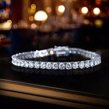 2 мм 3 мм 4 мм 5 мм D VVS1 Муассанит теннисный браслет S925 стерлингового серебра с покрытием GRA свадебные украшения браслеты для женщин мужчин красный