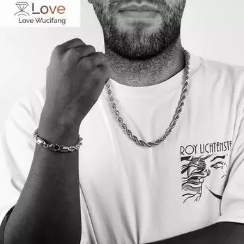 2 мм -8 мм хип-хоп витая веревка звено цепи ожерелья для мужчин женщин золото серебро браслеты 316l нержавеющая сталь модные ювелирные изделия подарок 65cm