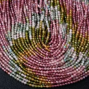 2 мм натуральный многоцветный турмалин драгоценный камень класса AAA микрограненые круглые бусины россыпью 15,5 дюймов полная нить 2MM
