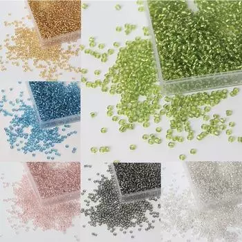 2 мм стеклянные рисовые бусины с серебряным наполнителем для вышивки крестом, браслетов и аксессуаров для заколок 2mm 15g/pack about 1000 pieces темно-зеленого