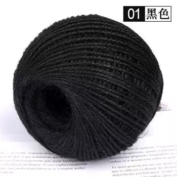 2 мм трехрядная пеньковая веревка, ручная упаковка, самодельная декоративная фоторамка, плетеная веревка, небольшая ароматная зеленая пеньковая нить 01 #black * 2mm (25m/roll/25g)