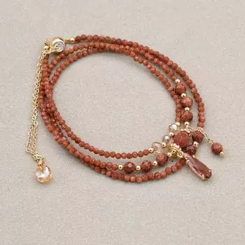 2 мм трехслойный браслет из бусин ожерелье двойного назначения из натурального камня богемный браслет из бисера женские украшения ручной работы